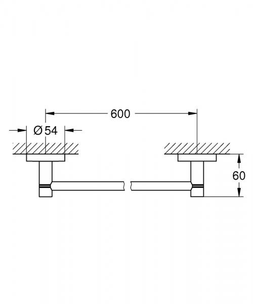 Grohe Essentials h&aring;ndkl&aelig;destang - 600 mm - B&oslash;rstet hard graphite