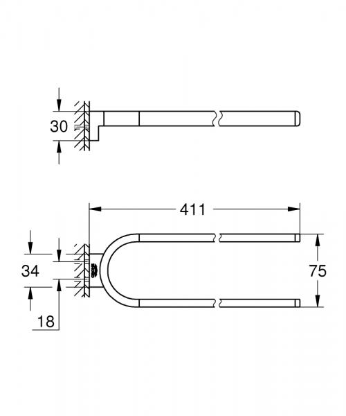 Grohe Selection h&aring;ndkl&aelig;deholder - 360 mm - B&oslash;rstet hard graphite
