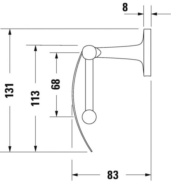 Duravit Starck T toiletpapirholder med l&aring;g - Krom