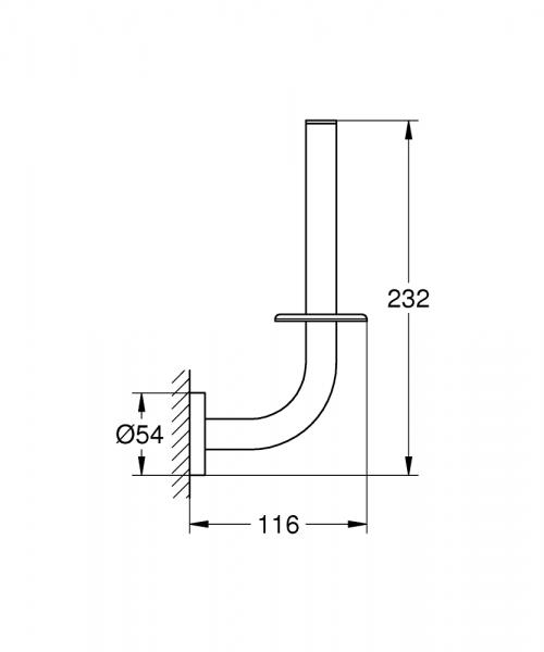 Grohe Essentials reserve toiletrulleholder - B&oslash;rstet hard graphite
