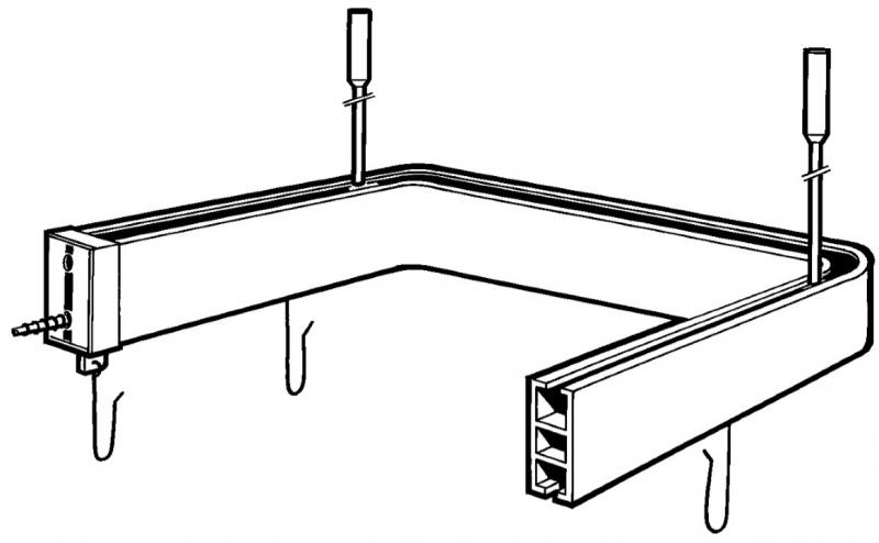 Van Der P badeforh&aelig;ngsstang 33x15 / 90x90x90cm U-form - Hvid