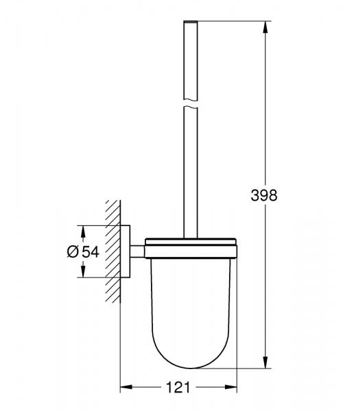 Grohe Essentials toiletb&oslash;rste til v&aelig;g - Poleret cool sunrise
