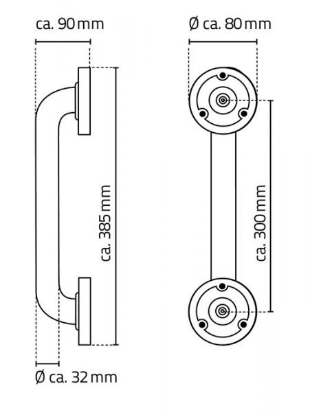 Ridder Assistent badekarsgreb - 30 cm - Krom/b&oslash;rstet krom