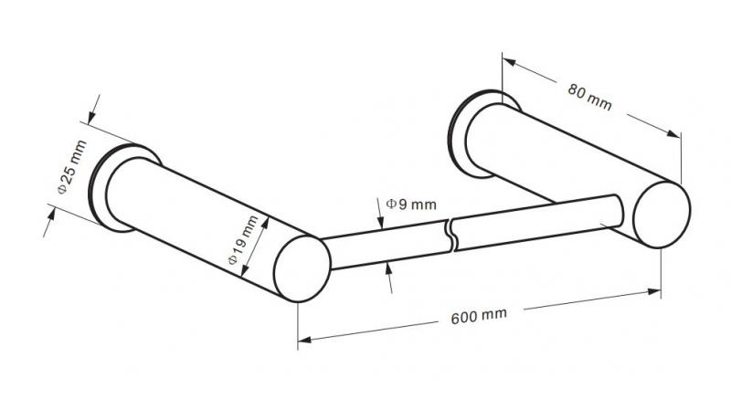 Cass&oslash;e h&aring;ndkl&aelig;destang 60cm - B&oslash;rstet rustfrit st&aring;l