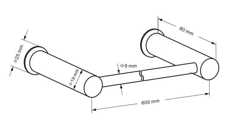Cass&oslash;e h&aring;ndkl&aelig;destang 60 cm - Mat bronze