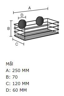 Beslagsboden selvkl&aelig;bende brusekurv - Mat sort