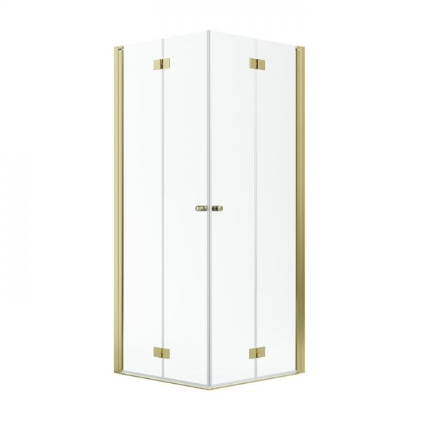 Str&oslash;mberg Noma 110 bruseniche m/folded&oslash;re - 80x80 cm - Klar glas/poleret messing