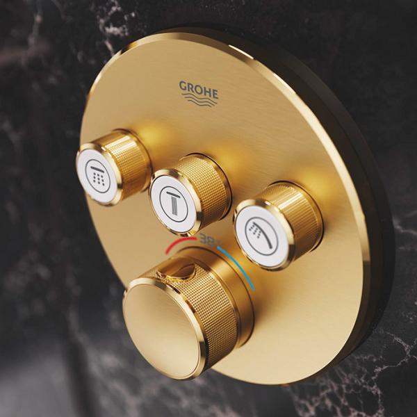 Grohe SmartControl komplet brusesystem med SmartActive brus til indbygning/loft - B&oslash;rstet Cool Sunrise