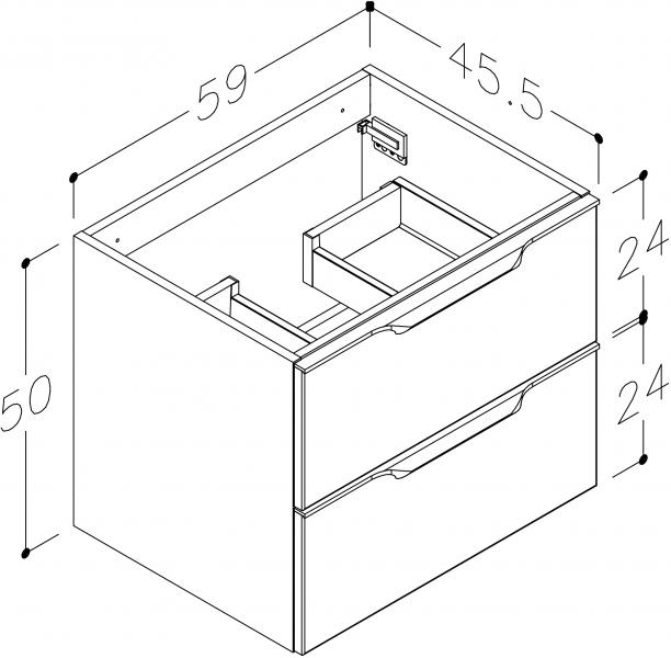 Str&oslash;mberg Wood 60 vaskeskab - Mat hvid