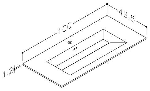 Str&oslash;mberg Corian 100 m&oslash;belvask - 1 hanehul - Mat hvid