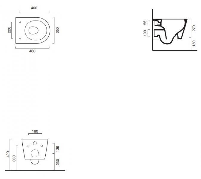 Catalano Zero newflush X-kompakt toiletpakke inkl. s&aelig;de m/softclose, mellem cisterne og mat sort betjening