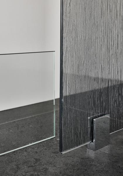 Hafa Infinity bruseniche m/fast v&aelig;g - Lace glas - Krom - 90x90 cm