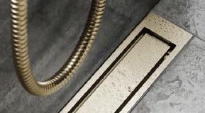 Unidrain afl&oslash;b 1000 mm/10 mm ramme - B&oslash;rstet messing