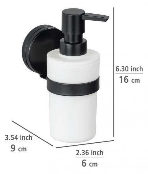 Wenko Pavia s&aelig;bedispenser til v&aelig;g - Mat sort - Skruefri