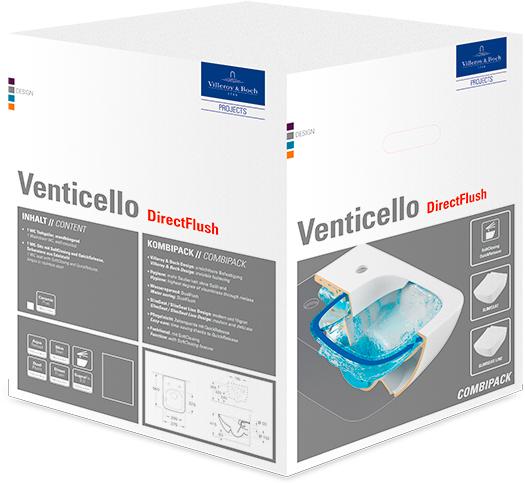 Villeroy & Boch Venticello v&aelig;gh&aelig;ngt toilet m/DirectFlush og s&aelig;de