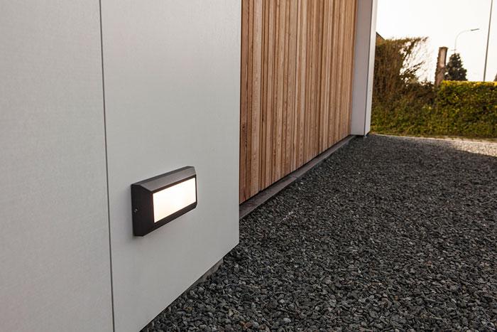 Lutec Architectural Helena udend&oslash;rslampe til v&aelig;g - 23 x 10 cm - M&oslash;rk gr&aring;