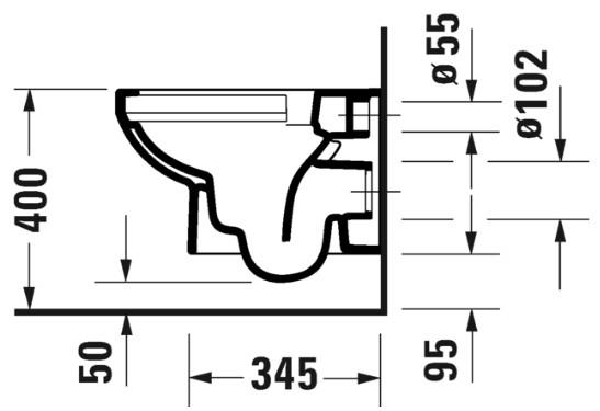 Duravit No.1 Compact Rimless v&aelig;gh&aelig;ngt toilet inkl. toilets&aelig;de m/softclose og Wondergliss