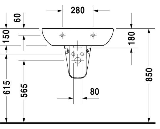 Duravit D-Code 65 h&aring;ndvask t/v&aelig;g