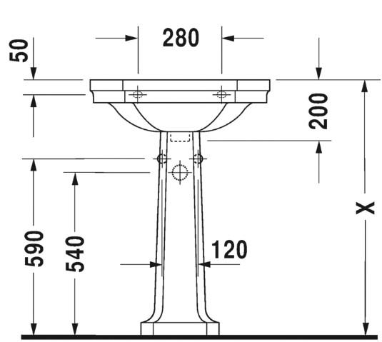 Duravit 1930 60 h&aring;ndvask t/v&aelig;g