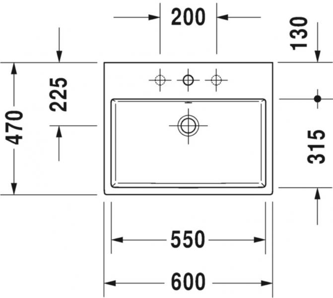 Duravit Vero Air 60 fritst&aring;ende bowlevask - 1 hanehul
