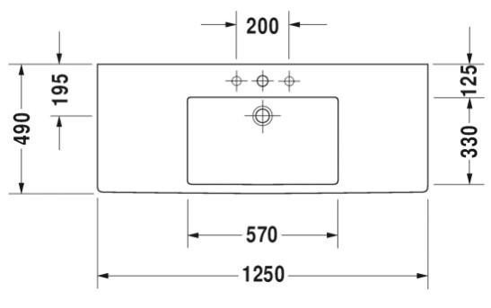 Duravit Vero 125 m&oslash;belvask - Wondergliss