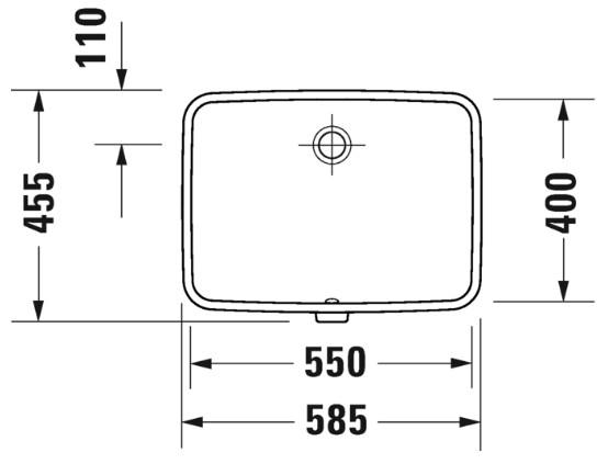 Duravit No.1 58 h&aring;ndvask t/underlimning - Uden hanehul
