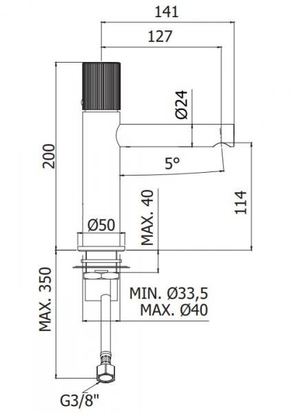 Lavabo Mira 020 h&aring;ndvaskarmatur - Mat sort