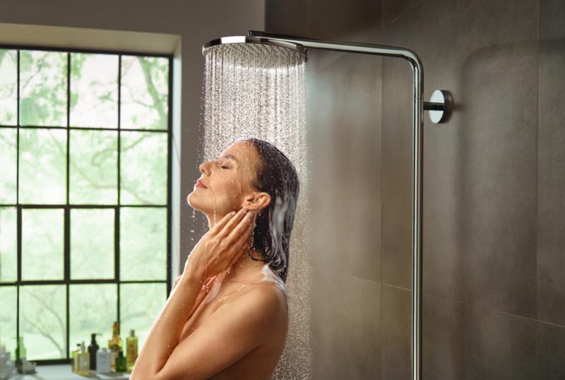 hansgrohe Raindance Select S 240 PowderRain brusesystem - B&oslash;rstet sort krom
