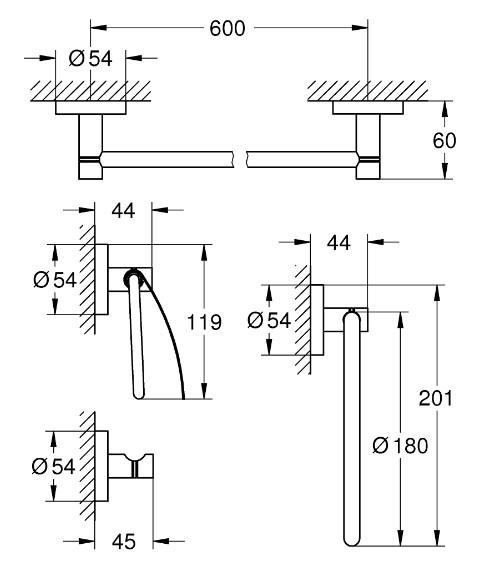 Grohe Essentials tilbeh&oslash;rss&aelig;t 4 i 1 - Krom