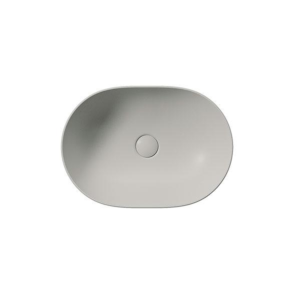 GSI Pura 50 oval fritst&aring;ende bowlevask - Uden hanehul - Cenere