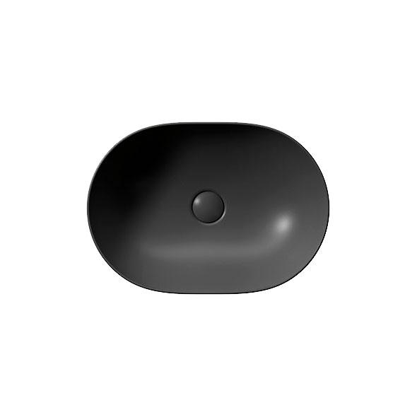 GSI Pura 50 oval fritst&aring;ende bowlevask - Uden hanehul - Ardesia