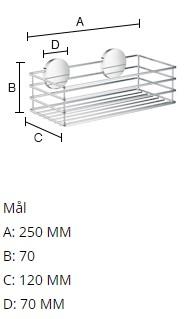 Beslagsboden selvkl&aelig;bende brusekurv - Krom