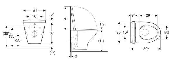 If&ouml; Spira 6265 Rimless toiletpakke inkl. s&aelig;de m/softslose, cisterne og hvid betjening