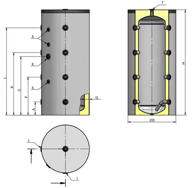 Isoleret Eldom akkumuleringstank - 200 liter