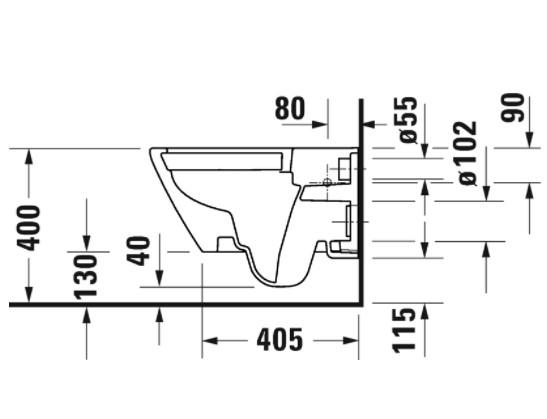 Duravit D-neo Rimless toiletpakke inkl. s&aelig;de m/soft-close, cisterne og krom betjening