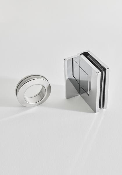 Hafa Infinity bruseniche m/fast v&aelig;g - Lace glas - Krom - 90x90 cm