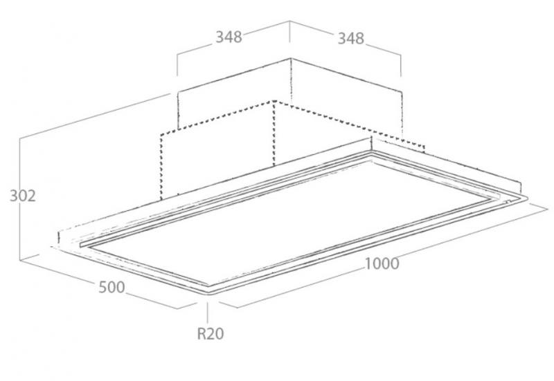 Eico Skydome 100 H30 indbygget emh&aelig;tte t/ loft el. niche - Hvid