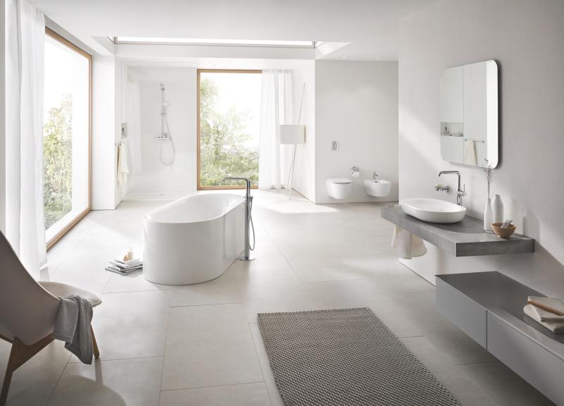 Grohe Essence h&aring;ndvaskarmatur m/EcoJoy og svingtud - Krom