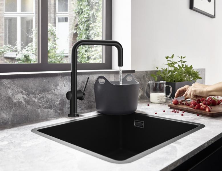 hansgrohe Talis M54 k&oslash;kkenarmatur m/U-tud - Mat sort