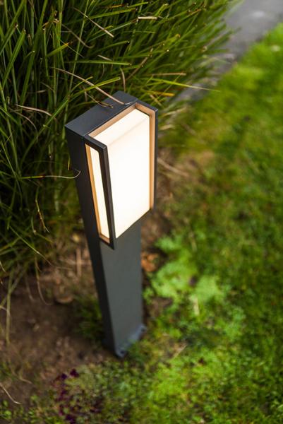 Lutec Architectural Qubo udend&oslash;rs standerlampe m/LED - M&oslash;rk gr&aring;