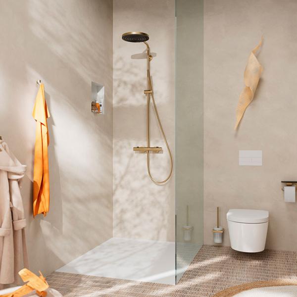 hansgrohe Pulsify S Puro 1jet & Tecturis komplet pakke til badev&aelig;relset - B&oslash;rstet bronze