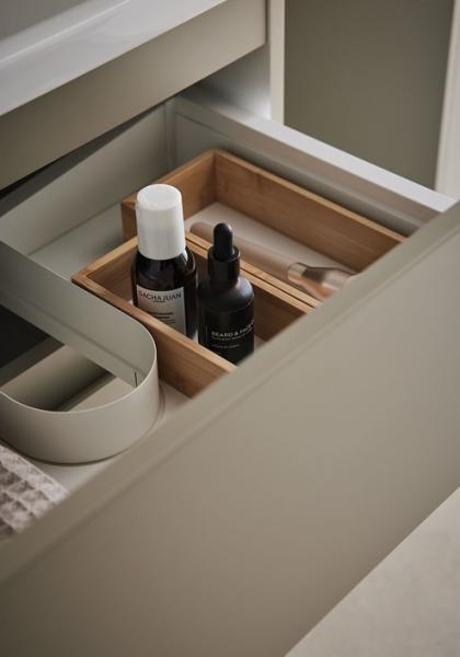 Hafa Clay 60 m&oslash;bels&aelig;t m/2 skuffer og On verge vask - M&oslash;rk beige