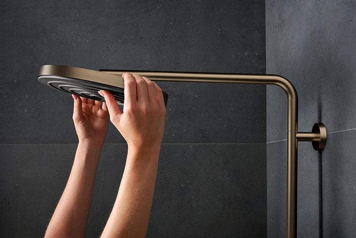hansgrohe Pulsify S Puro 1jet & Tecturis komplet pakke til badev&aelig;relset - B&oslash;rstet bronze