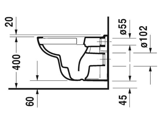 Duravit D-Code RIMless toiletpakke inkl. s&aelig;de m/softslose, cisterne og hvid betjening