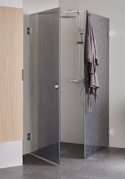 Hafa Infinity bruseniche m/fast v&aelig;g - Lace glas - Krom - 90x90 cm